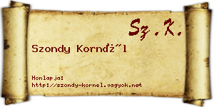 Szondy Kornél névjegykártya